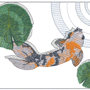 Koi with water lilies