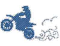 Trail bike with laydown stitch