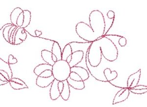 Large Daisy Chain with Bees border design