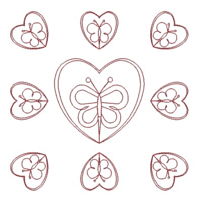 Butterfly-in-Hearts Quilt Border Bundle