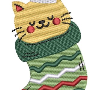 Ginger Cat in Christmas Stocking