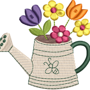 Watering Can with Flowers