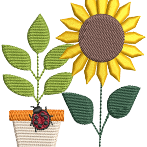 Sunflower and Ladybug